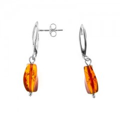 Boucles d'oreilles ambre et argent Suzie