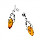 Boucles d'oreilles ambre et argent Celtic
