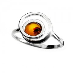 Bague ambre et argent Mandy