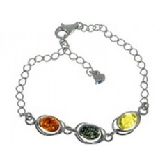 Bracelet ambre et argent Dathan