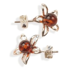 Boucles d'oreilles ambre et argent Gilliane