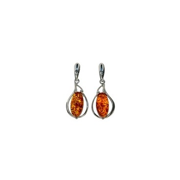 Boucles d'oreilles ambre et argent Vickie