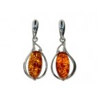 Boucles d'oreilles ambre et argent Vickie