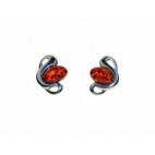 Boucles d'oreilles ambre et argent Echo