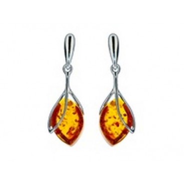 Boucles d'oreilles ambre et argent Margot
