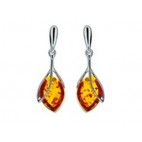 Boucles d'oreilles ambre et argent Margot
