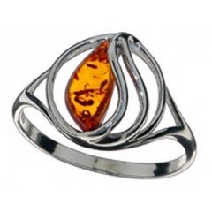 Bague ambre et argent Raphie