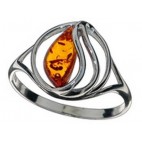 Bague ambre et argent Raphie