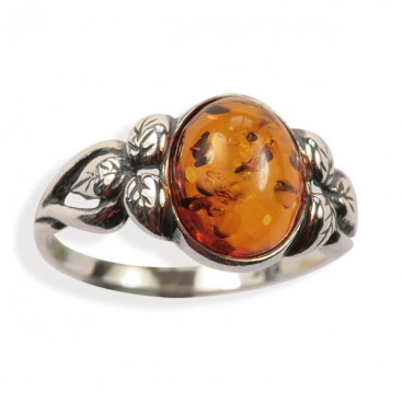 Bague ambre et argent Leenie