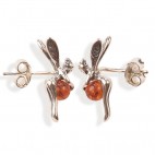 Boucles d'oreilles ambre et argent Mini fées