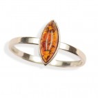 Bague ambre et argent Ovale