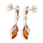 Boucles d'oreilles ambre et argent Clem