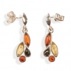 Boucles d'oreilles ambre et argent Emily