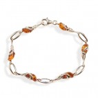 Bracelet ambre et argent Olympe