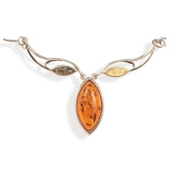 Collier ambre et argent Moonlight