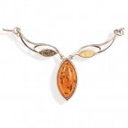 Collier ambre et argent Moonlight