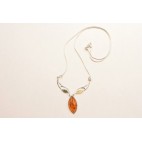 Collier ambre et argent Moonlight