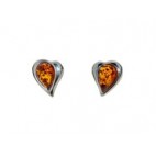 Boucles d'oreilles ambre et argent Cool Coeur