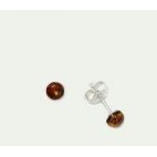 Boucles d'oreilles ambre et argent Cookie