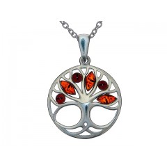 Pendentif ambre et argent Mira
