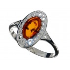 Bague ambre et argent Mona