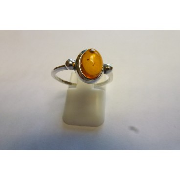 Bague ambre et argent Charlie