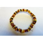 Bracelet ambre taille pavés multicolore sans fermo...